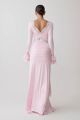 Electra Slinky Lace Maxi Dress Ballet Pink