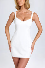Sweetheart Neck Micro Mini Dress in White