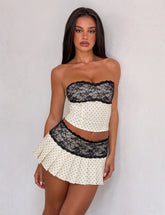 KITTIE LACE CORSET CREAM DOT