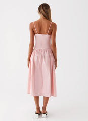 Yvette Corset Midi Dress Pink