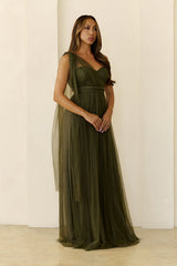 Perfect Poise Mesh Maxi Dress Olive