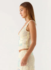 Erinah Sequin Top Yellow