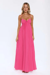 A Little Drama Strapless Maxi Dress Pink
