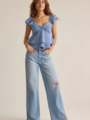 Cressida Flutter Sleeve Babydoll Top