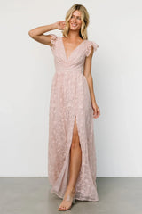 Alexa Embroidered Sequin Maxi Dress | Blush Rose