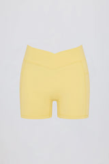 Soft Active Pocket V-Waist Mini Shorts in Lemon