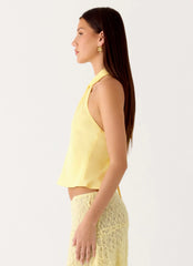Maddox Scarf Top Lemon