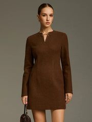 Horsebit Detail A-Line Mini Dress