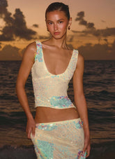 Erinah Sequin Top Yellow