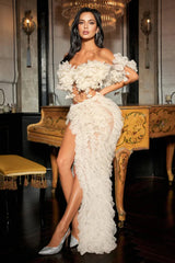 Maia Off Shoulder Corset Tulle Maxi Dress Set