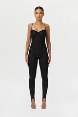 Stretch Lace Stirrup Jumpsuit