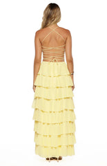 Georgie Yellow Ruffle Maxi Dress PRE ORDER