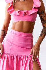 Dessert Menu Crop Top Pink