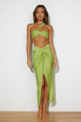 Ready For Goss Midi Skirt Green