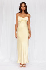 HELLO MOLLY The Samara Satin Maxi Dress Yellow