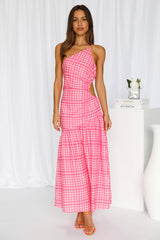 Lovely And Blissful Midi Dress Pink