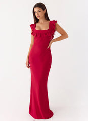 Malina Maxi Dress Deep Red