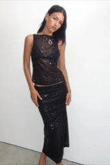 Casual Sequin Bodycon Tank Top