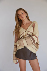 Alden Stripe Knit Button Up Cardigan