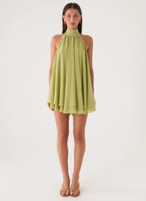 Lyrah Halter Mini Dress Lime