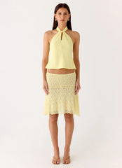 Maddox Scarf Top Lemon
