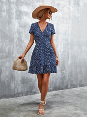 Julia Fashion - Short Boho Floral Party Bohemian Flower Mini Dress