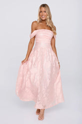 Moment Is Mine Off Shoulder Maxi Dress Pink
