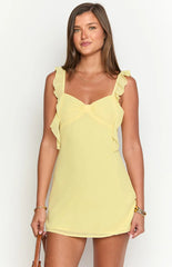 Joyce Yellow Chiffon Mini Dress