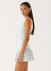 Meggie Linen Mini Dress Sweet Daydream Print