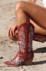 Alice Cowboy Boots Burgundy