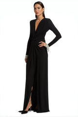 Aila Black Twisted Maxi Dress