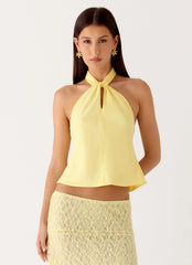Maddox Scarf Top Lemon