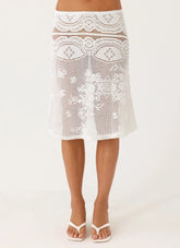 Yanna Midi Skirt White