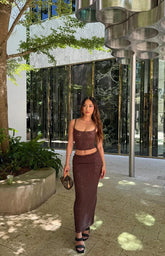 Willow Brown Lace Tank Top