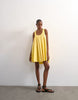 Topshop poplin full hem pleated mini sundress in lemon