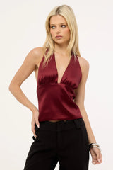 Lioness Opulence Halter Top Burgundy