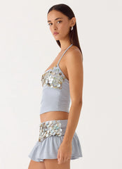 Merinda Halter Top Misty Blue