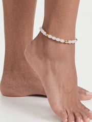 Bone Polished Pebble Anklet