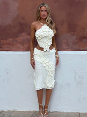 Lucy's PALMINA MIDI SKIRT WHITE