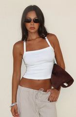 A Minute Later Ribbed Top White