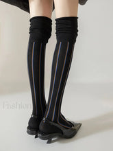 Pinstripe Slouch Graceful Calf Socks