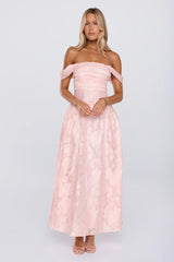 Moment Is Mine Off Shoulder Maxi Dress Pink
