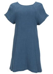 Short Sleeve Gauze Mini Medium Blue