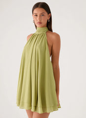 Lyrah Halter Mini Dress Lime