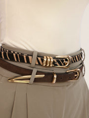 Tiger Print Skinny Belt