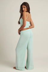 Modal Mid Rise Pyjama Trousers in Mint