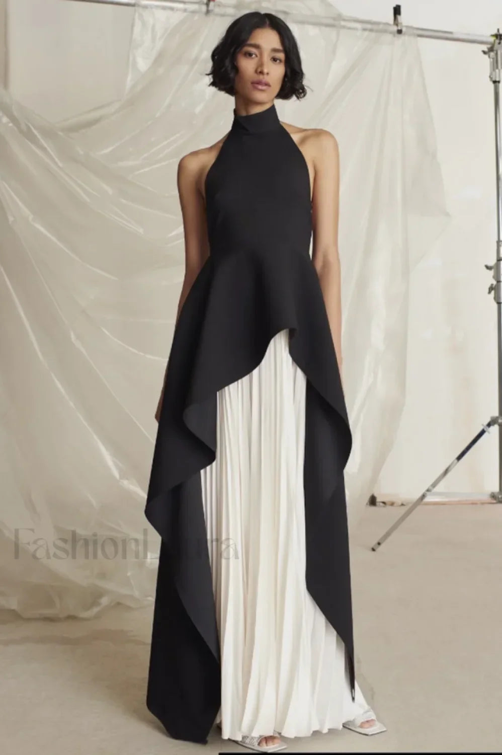 Victoria Layered Stylish Halter Gown Set
