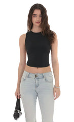 Open Back Twist Top In Black