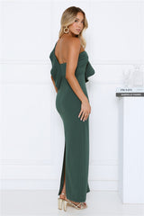 City Girl Energy One Shoulder Maxi Dress Teal