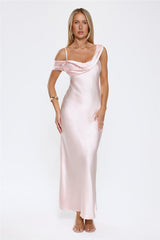Glamorous Nights Satin Maxi Dress Pink